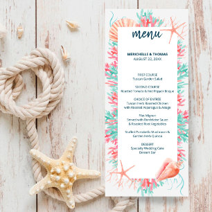 Tropical Coral Reef   Under The Sea Wedding Menu