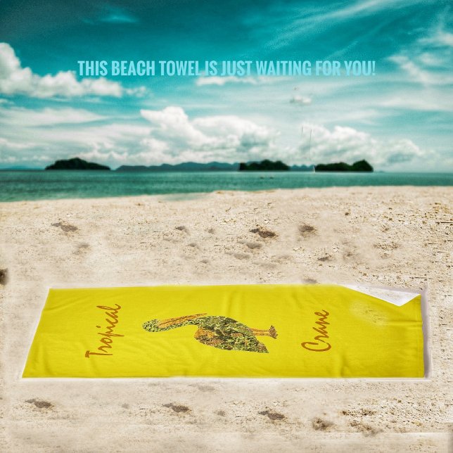 Tropical Crane  Beach Towel (Creator Uploaded)