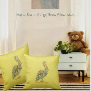 Tropical Crane Cushion