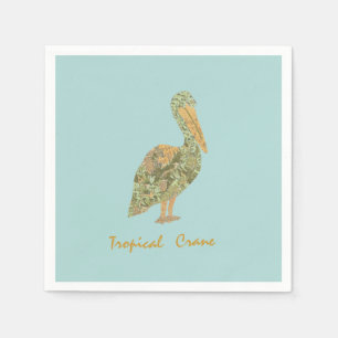 Tropical Crane-Orange  Napkin