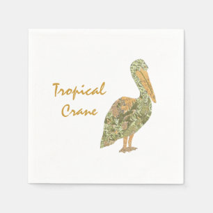 Tropical Crane-Orange Napkin