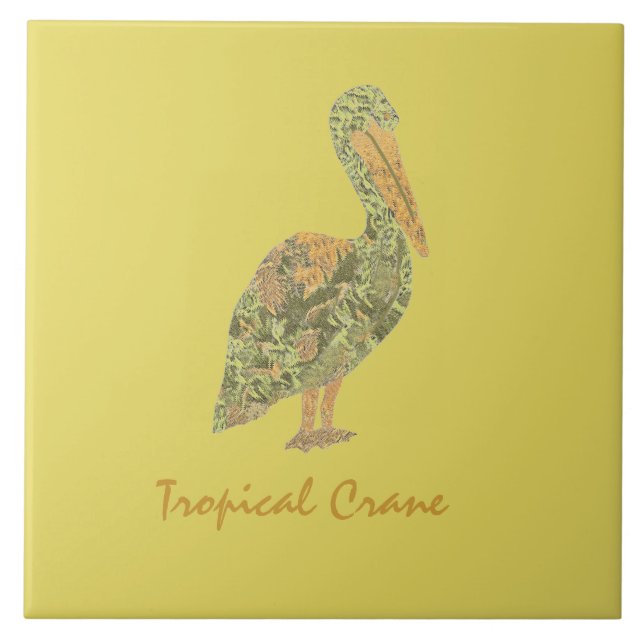 Tropical Crane  Tile (Front)