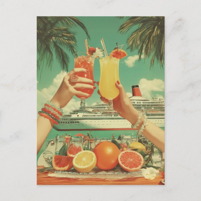 Tropical Cruise Cocktail Bliss Postcard (Front)