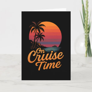 Tropical Cruise On Vacation Time With Palm Tree Su Card