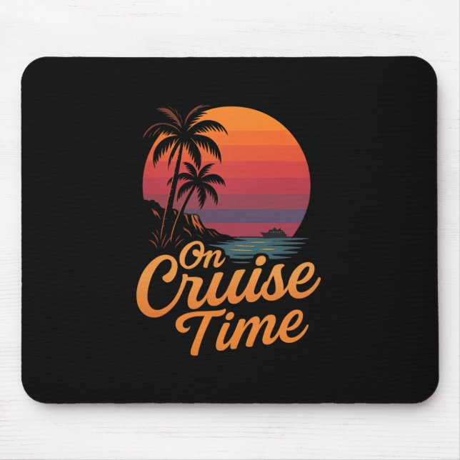 Tropical Cruise On Vacation Time With Palm Tree Su Mouse Pad (Front)