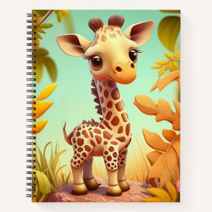 Tropical Cute Baby Giraffe Cartoon-37560 Notebook