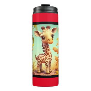 Tropical Cute Baby Giraffe Cartoon-37560 Thermal Tumbler