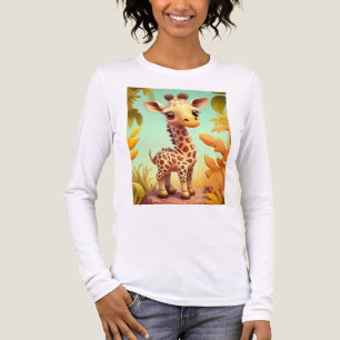 Tropical Cute Baby Giraffe Cartoon-37560 Tri-Blend Shirt
