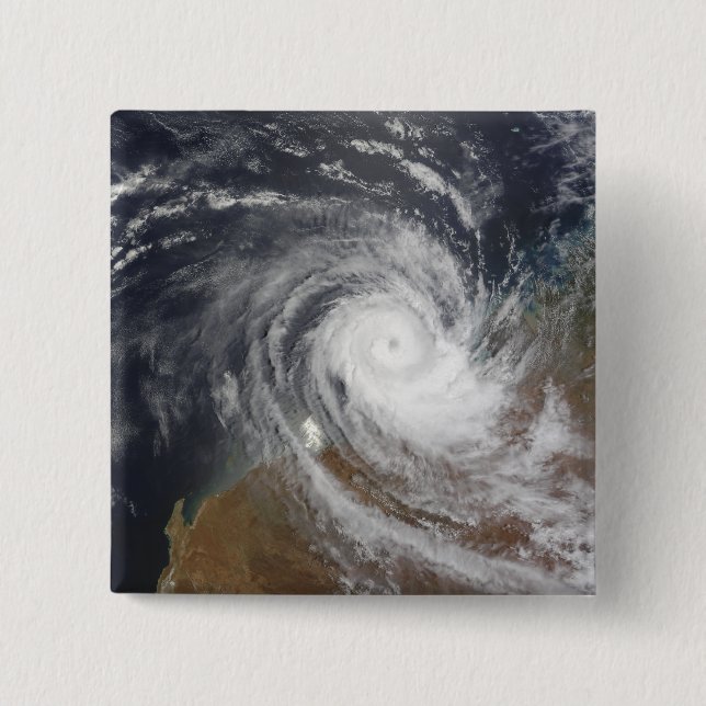 Tropical Cyclone Billy over Australia 2 15 Cm Square Badge (Front)