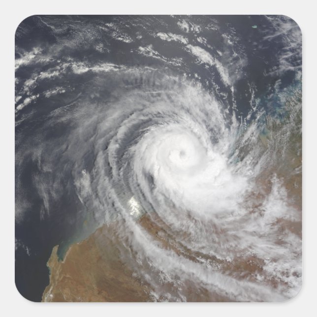 Tropical Cyclone Billy over Australia 2 Square Sticker (Front)