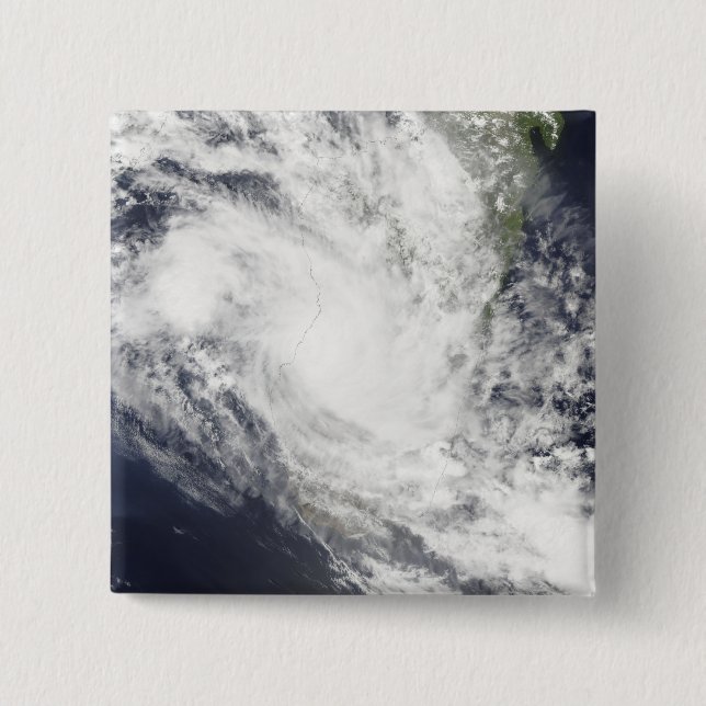 Tropical Cyclone Fami hovers over Madagascar 15 Cm Square Badge (Front)