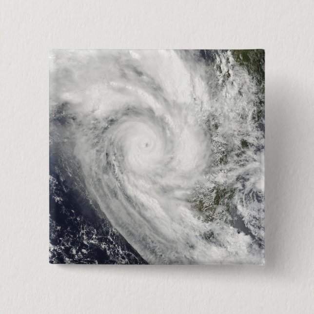 Tropical Cyclone Fanele over Madagascar 15 Cm Square Badge (Front)