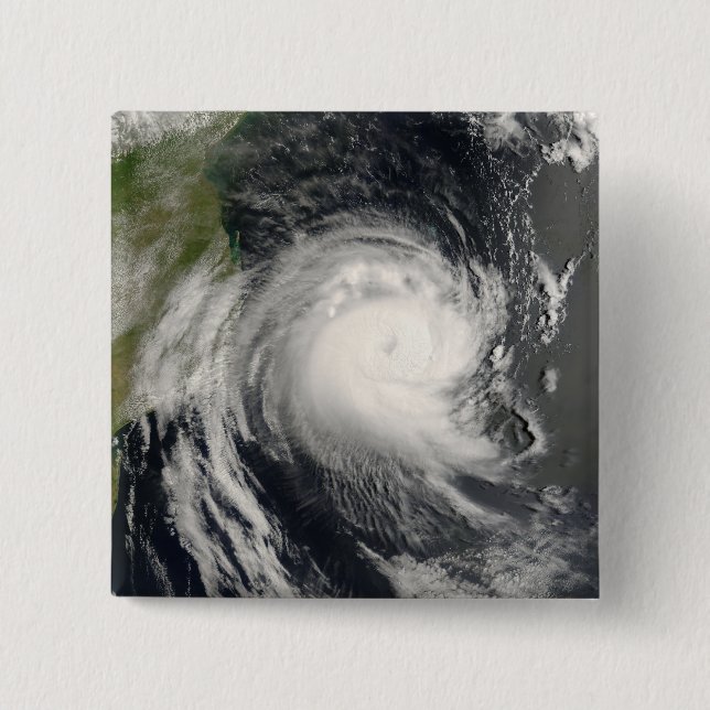 Tropical Cyclone Favio approaching Mozambique 15 Cm Square Badge (Front)
