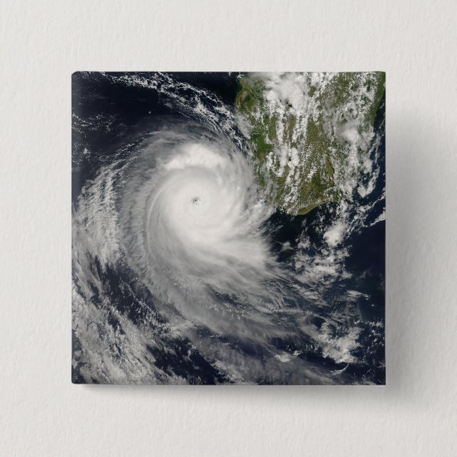 Tropical Cyclone Favio off Madagascar 15 Cm Square Badge (Front)