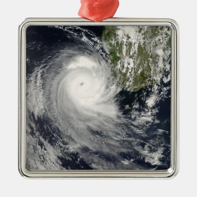 Tropical Cyclone Favio off Madagascar Metal Tree Decoration (Front)