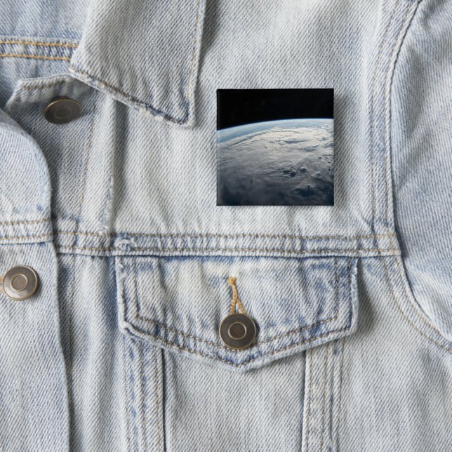Tropical Cyclone Idai Above The Coast Of Africa. 15 Cm Square Badge (In Situ)