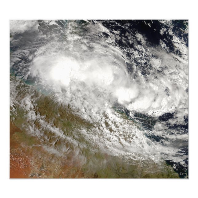 Tropical Cyclone Olga over northeast Australia Photo Print (Front)