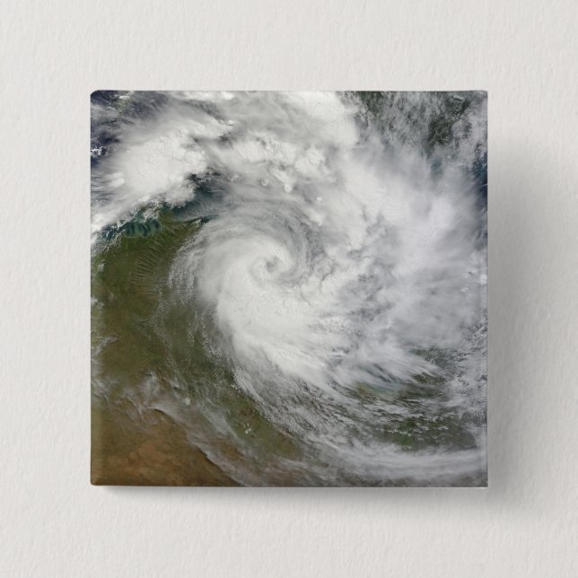 Tropical Cyclone Paul over Australia 15 Cm Square Badge (Front)