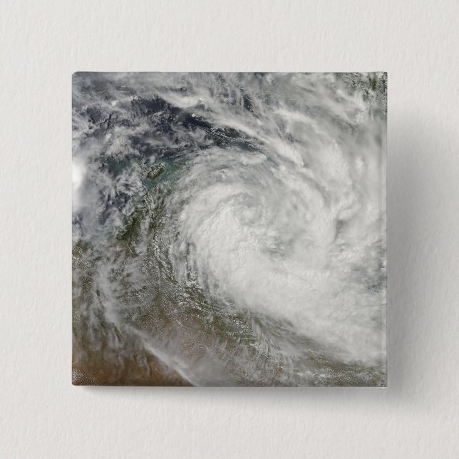 Tropical Cyclone Paul over Australia 2 15 Cm Square Badge (Front)