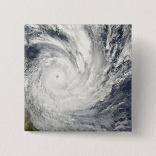 Tropical Cyclone Yasi over Australia 15 Cm Square Badge