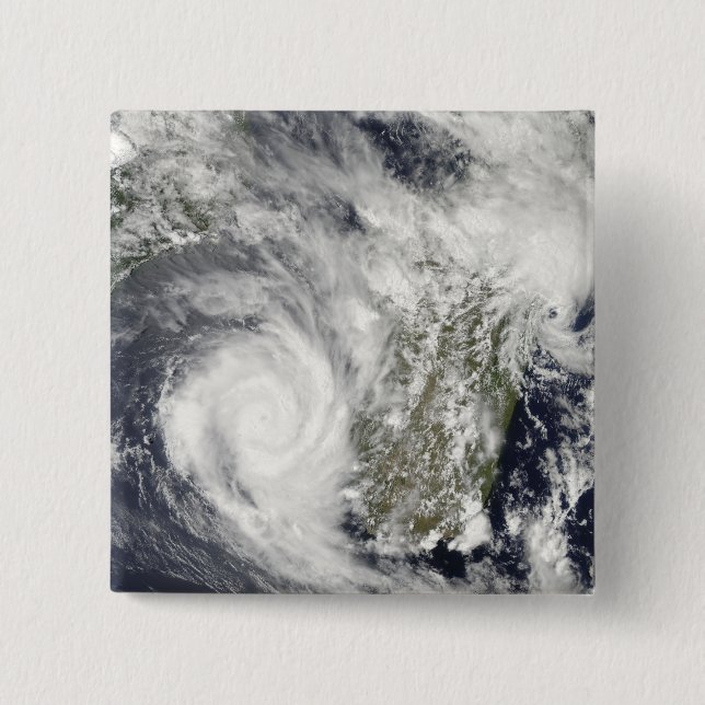Tropical Cyclones Eric and Fanele 2 15 Cm Square Badge (Front)