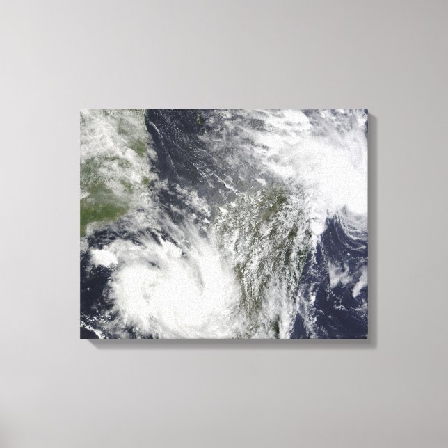 Tropical Cyclones Eric and Fanele Canvas Print (Front)