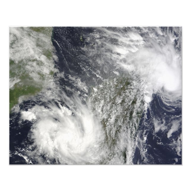 Tropical Cyclones Eric and Fanele Photo Print (Front)
