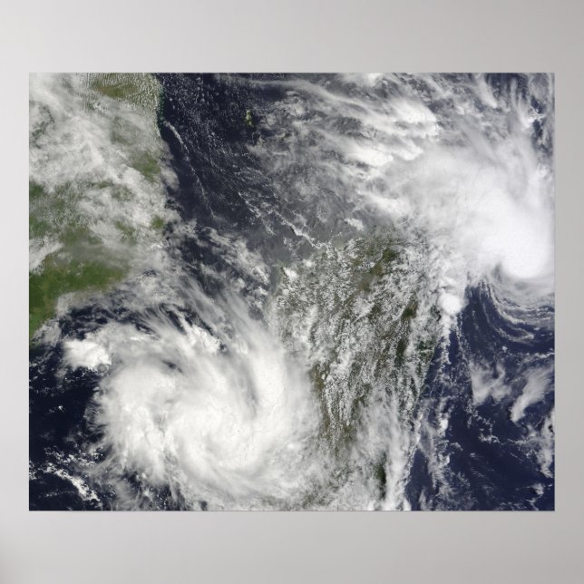 Tropical Cyclones Eric and Fanele Poster (Front)