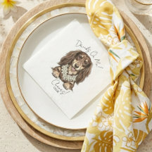 Tropical Dachshund Wedding Drinks On Me