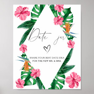 Tropical - date night ideas. Date jar bridal game Poster