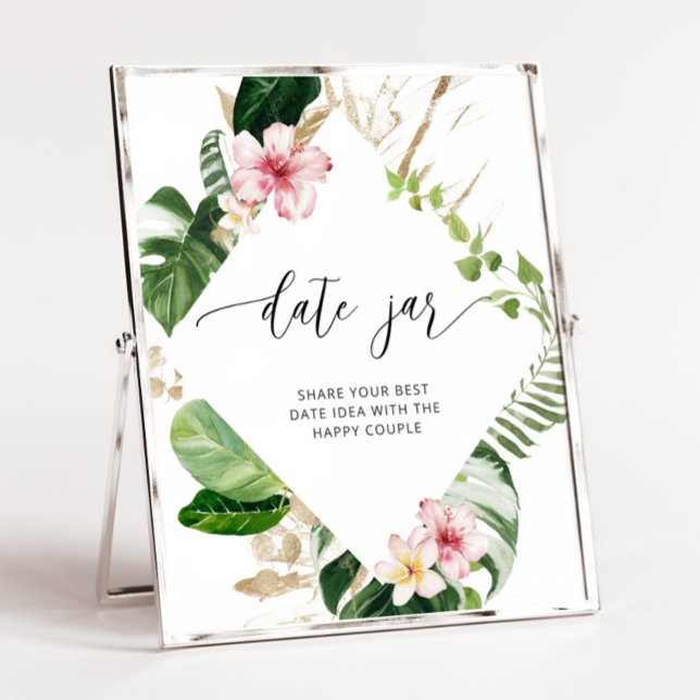 Tropical date night ideas. Date jar bridal shower Poster (Creator Uploaded)