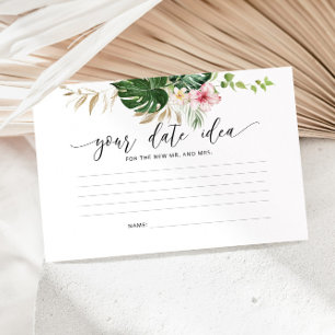 Tropical Date night ideas. Date jar card