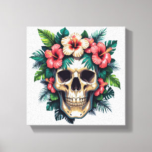 Tropical Decay: Bloom & Bone Canvas Print