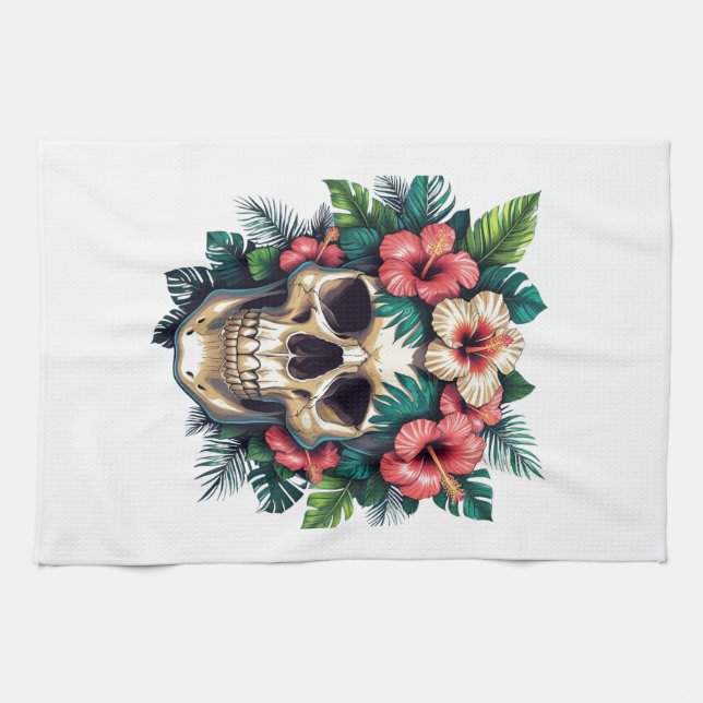 Tropical Decay: Bloom & Bone Tea Towel (Horizontal)