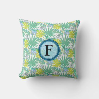 Tropical Design Monogram Throw Pillow