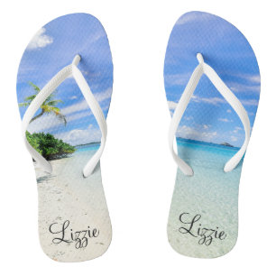 Tropical Destination Custom Flip Flops