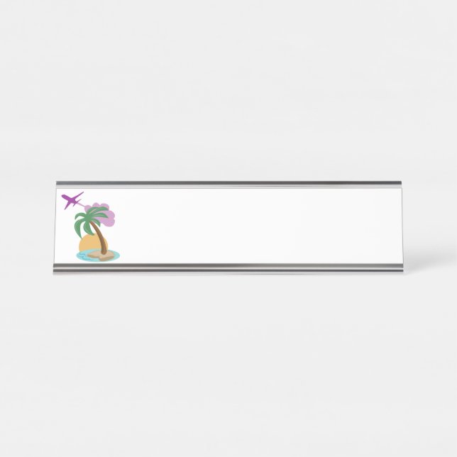 Tropical Destination Desk Name Plate (Front)