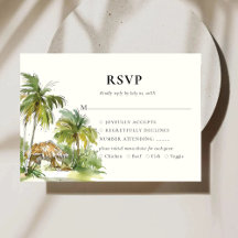 Tropical Destination Elegant RSVP Response Card