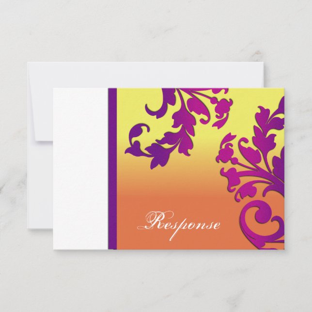 Tropical Destination Floral Wedding Response RSVP (Front)
