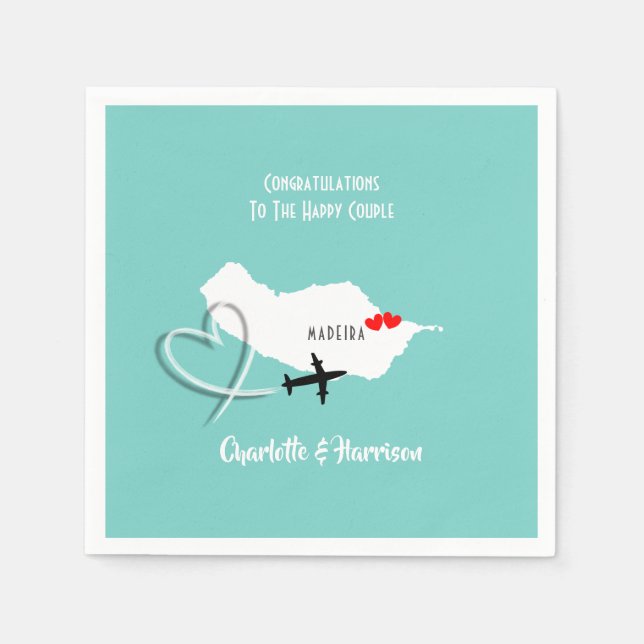 Tropical Destination Madeira Wedding  Napkin (Front)