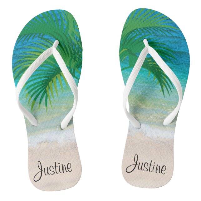 Tropical Destination Personalised Jandals (Footbed)