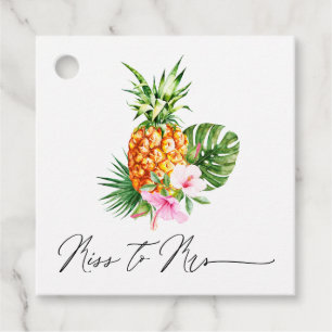 Tropical Destination Pineapple Miss to Mrs Favour Tags