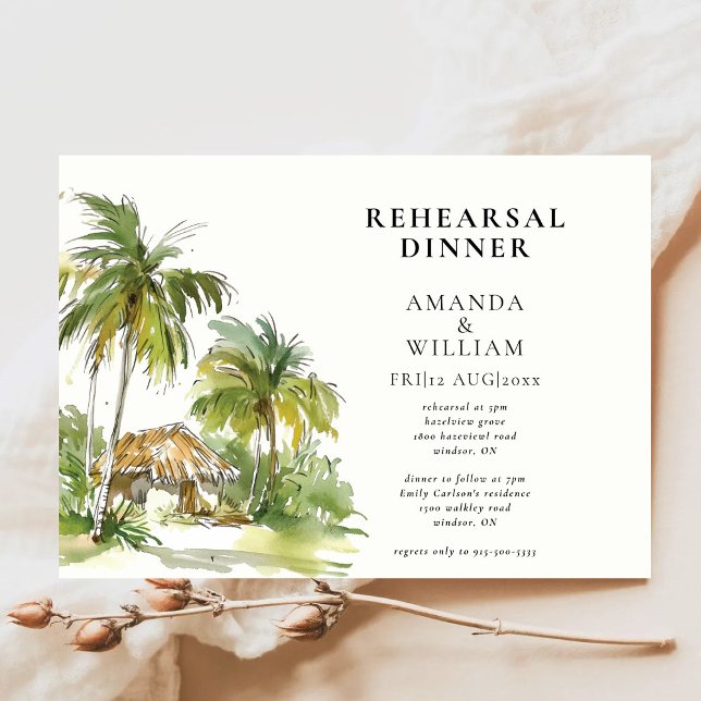 Tropical Destination Rehearsal Dinner Invitation (Creator Uploaded)