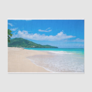 Tropical Destination Scenic Beach Photo Tissue Paper