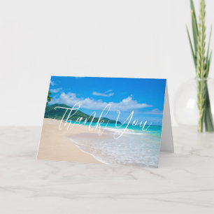 Tropical Destination Scenic Beach Thank You Card