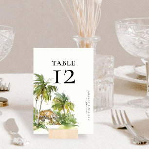 Tropical Destination Table Number card