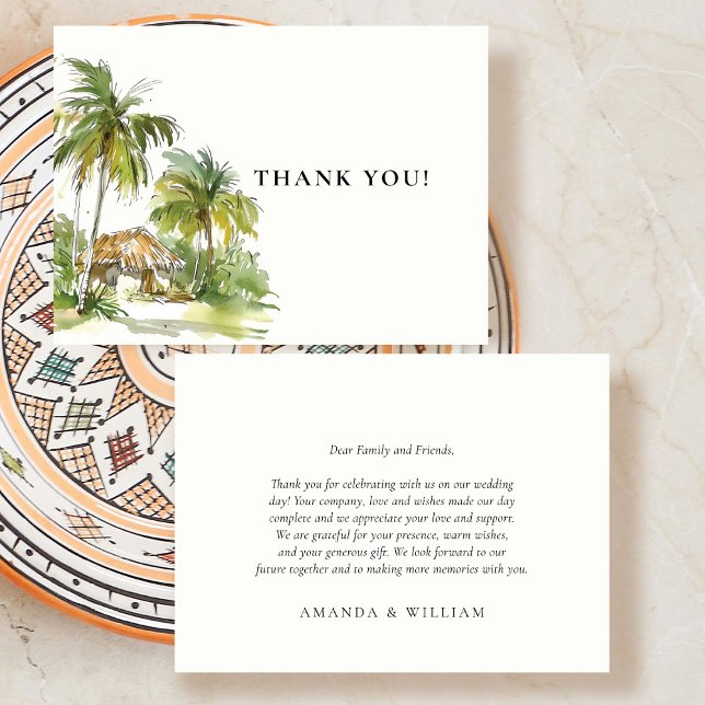 Tropical Destination Thank you Place Card (Creator Uploaded)