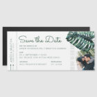 Tropical Destination Ticket Photo Save the Date Ma