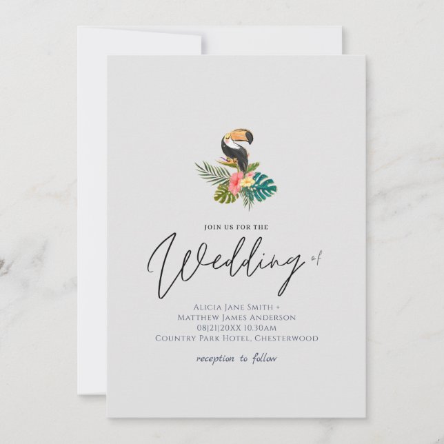 Tropical Destination Toucan Wedding (Front)