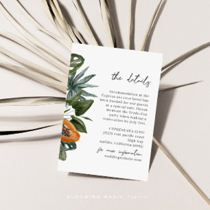 Tropical Destination Wedding Details Enclosure Card